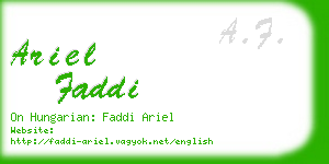 ariel faddi business card